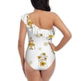 thumbnail image 5 of Pofeuu Gnome With Sunflower Print Women's One Piece Swimsuits One Shoulder Swimwear Asymmetric Ruffle Monokinis Bathing Suits-XX-Large, 5 of 6