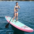 thumbnail image 2 of Goplus Small Inflatable SUP Board, Portable Paddle Board with 5D rings Stand Up Paddle Board for Youth & Adult Light Pink, 2 of 9