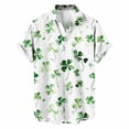 thumbnail image 2 of PNTUTB St. Patrick's Day Men's Fashion Print Collar Button Down Cardigan Short Sleeve Casual Loose Blouse, 2 of 6