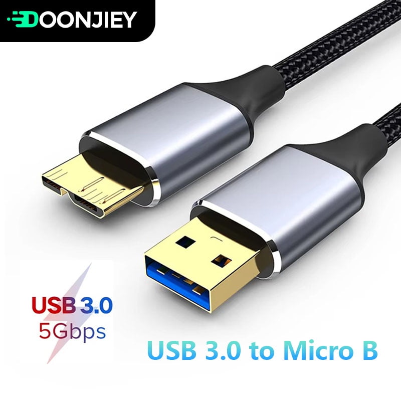 DOONJIEY USB 3.0 Type A to USB3.0 Micro B Data Cable 5Gbps External Hard Drive Cable SSD Sata Cable for Samsung Hard Disk Computer Cable