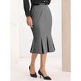 thumbnail image 4 of DARING DIVA Women's Elegant Knee Length Fishtail Pencil Skirt S Grey, 4 of 6