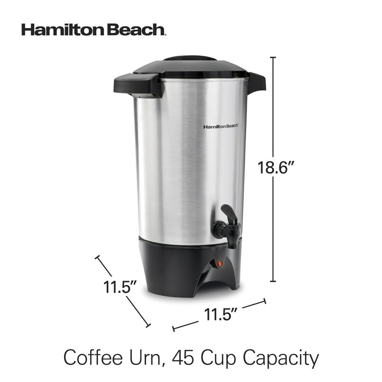 Hamilton Beach Large Stainless Steel Fast Coffee Maker, 45 Cup Urn
