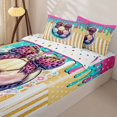 thumbnail image 3 of Homewish Ball Games Kids Zipper Full Size Comforter Sets with Fitted Sheet and 2 Pillowcases,Soccer Ice Cream Leopard Print Bowknot Zipper Bedding Set For Football Girls,Reversible,4 Pieces, 3 of 7