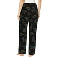 thumbnail image 3 of Xecao Neon Dinosaur Women's Straight Lounge Pajama Pants: The Epitome of Relaxed Sleepwear, 3 of 9