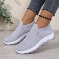 thumbnail image 2 of Rokment Orthopedic Slip on Walking Shoes for Women Lightweight Comfortable Arch Support Platform Wedge Low Heel Athletic Running Tennis Nursing Sneakers Grey Size 8.5, 2 of 6