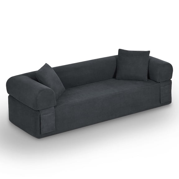 Gray83IN.Seater Sofa Boneless Couches,No Assembly Needed, Modern Sofa for Compact Living Rooms, Apartments, and Offices