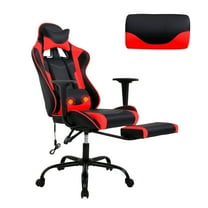 YRLLENSDAN Gaming Chair Racing Office Chair Ergonomic Desk Chair Massage PU Leather Recliner PC Computer Chair with Lumbar Support Headrest Armrest Footrest Rolling Swivel Task Chair for Adults, Red
