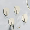 thumbnail image 1 of Gancho adhesivo de pared de alta resistencia - pack de 4, soporte de carga de 33 lb, sin taladro, para cocina, baño, puerta y azulejos - tinta, blanco, gris, amarillo, 1 of 6