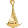 thumbnail image 5 of 14K Yellow Gold 3-D Polished Sailboat Charm (36.26 X 25.8) Made In United States k7746, 5 of 5