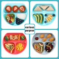 thumbnail image 6 of Baby D-Shaped Dinner Plate Compartmentalised Tray Silicone Suction Cup One Piece Baby Autonomous Eating Drop Proof Tableware, 6 of 7