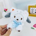 thumbnail image 4 of Sanrio - Muñeco de peluche de oso blanco de invierno para travestismo, Kuromi, Melody, Yugui, llavero con colgante de coche, bonito colgante de muñeca, regalo para niñas, 4 of 5