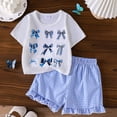 thumbnail image 2 of KEXE Toddler Outfit Summer Outfits For Girls Toddler Baby Girl Outfits Summer Clothes Infant Spring Short Sleeve Shirt Tops Cute Shorts Set, 2 of 6