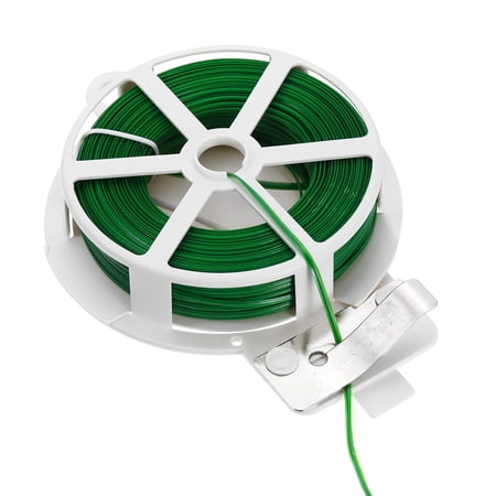 Uxcell Twist Tie with Cutter 164FT (50m) Garden Plant Ties Garden Twine Support Wire for Gardening Plant Support Growth Care Home Office Cable Organization Green