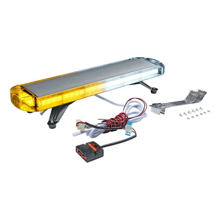 - White & Amber 56-LED 56W Roof Top Car Truck Warning Emergency Flashing Strobe Light Bar