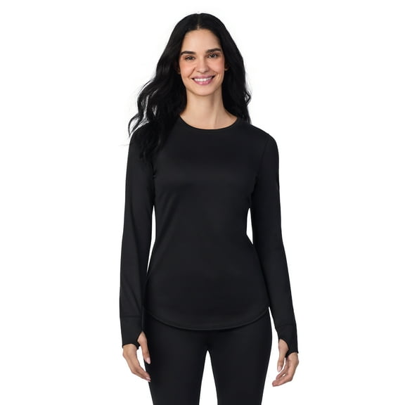 ClimateRight by Cuddl Duds Women's Thermal Guard Base layer Crew Neck Top, Sizes XS to 4X