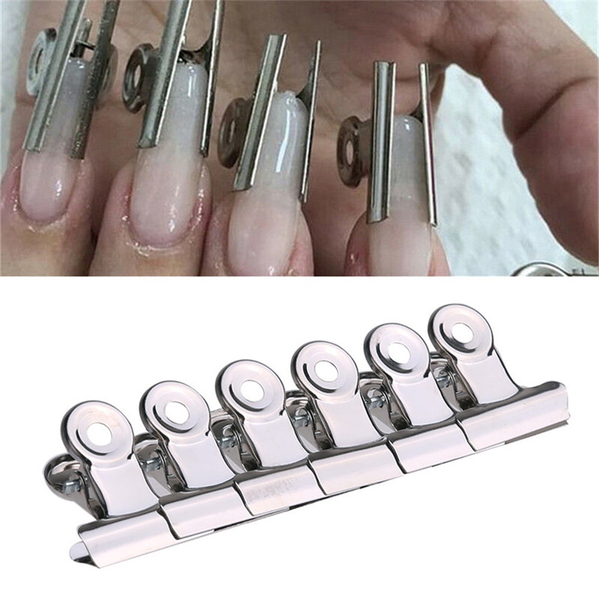 6 Pcs C Curve Nail Pinching Clips Acrylic Nails Pinchers Multi Function