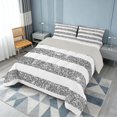thumbnail image 3 of Homewish White Gray Stripes Queen Comforter Set for Girls, Psychedelic Stars Comforter Sets Queen, Gray Reversible, 3-Piece 1 Comforter and 2 Pillowcases, 3 of 6
