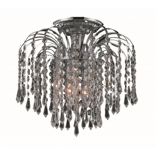 Elegant Lighting Falls 12" 3 Light Spectra Crystal Flush Mount