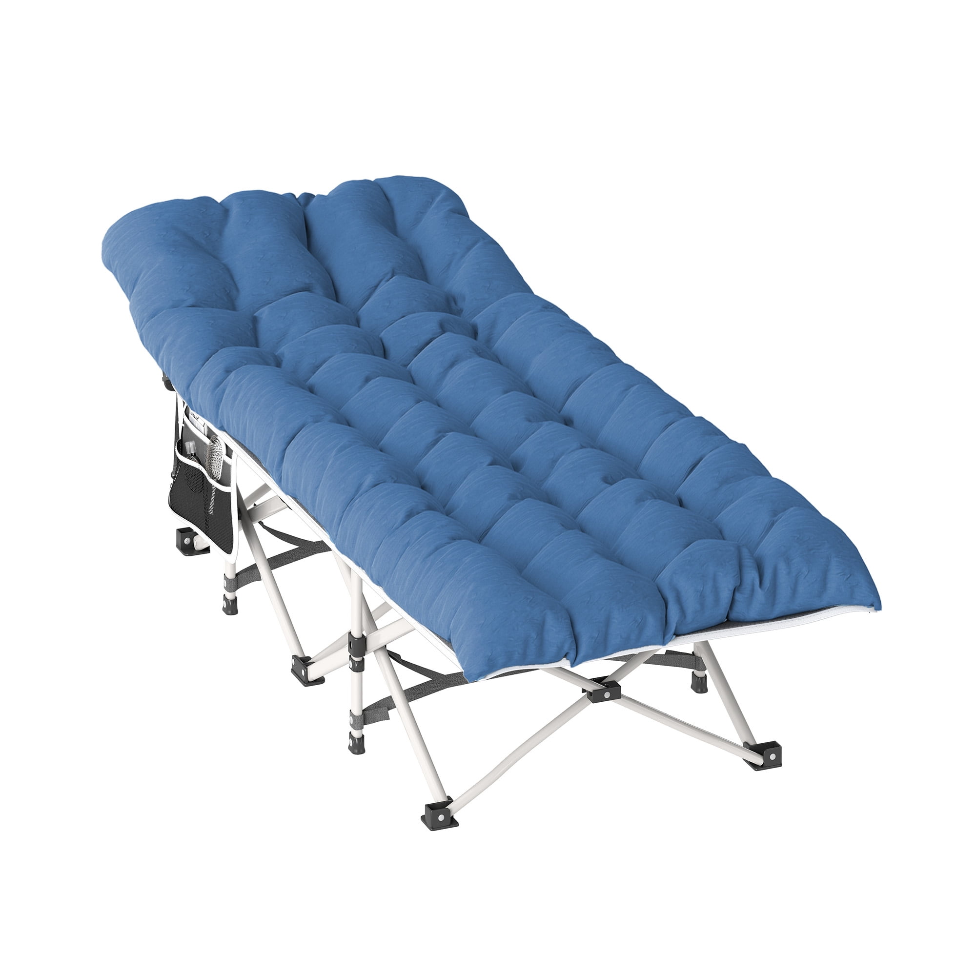 Uforic Folding Camping Cot with Mattress & Carry Bag, 575 Lb Capacity, 1200D Oxford, Navy Blue