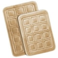 thumbnail image 1 of Clara Clark Bathroom Rugs, Velvet Memory Foam Bath Mat, Ultra Soft Non Slip and Absorbent - Waffled - Set of 2 - Beige, 1 of 6