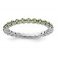 thumbnail image 3 of Auriga Fine Jewelry 925 Sterling Silver Peridot Eternity Ring for Women Size 6, 3 of 6