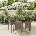 thumbnail image 1 of vidaXL 5 Piece Garden Dining Set with Cushions Grey Poly Rattan, 1 of 5