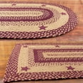 thumbnail image 2 of IHF Home Decor Braided Area Rug Oval Floor Carpet Country Style 27" X 48" Star Wine Design Jute Fabric,Wine, Tan, 2 of 3