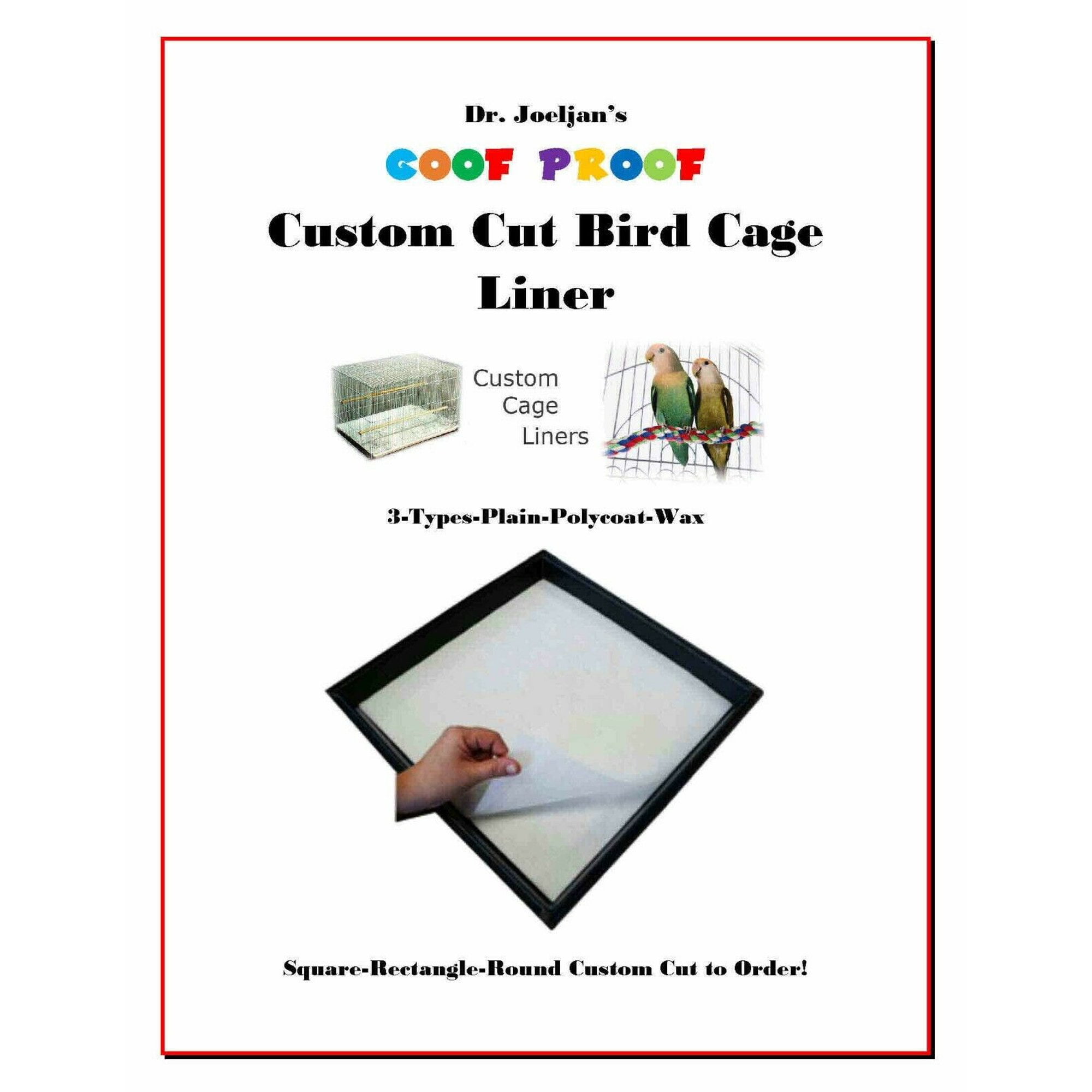 EZ Cage 150 Sheets Custom Cut Bird Cage Liner Pet Cage Liner Choice Round Square Rectangle Plain Paper-Poly Coated-Wax Bird Cage Liner 20lb Wax Round 10 
