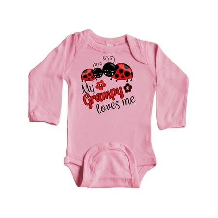

Inktastic My Grampy Loves Me with Cute Ladybugs Gift Baby Boy or Baby Girl Long Sleeve Bodysuit