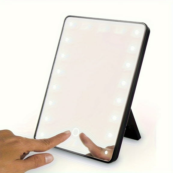 PanBiqintyy Makeup Mirror With 16 Leds Cosmetic Mirror With Touch Dimmer Switch Usb Or Battery Operated Stand For Tabletop Bathroom Travel