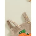 thumbnail image 6 of Newborn Baby Girls Boys Halloween Outfits Sleeveless Corduroy Pumpkin Face Overalls Rompers Button Jumpsuit Fall Clothes, 6 of 8