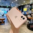 thumbnail image 2 of Compatible with iPhone 13 Mini Cute Case Soft Liquid Silicone Gel Rubber Cute Love Gold Heart Pattern for Women Girls Ultra Slim Shockproof Protective Phone Cover Case, 5.4 Inch, Pink, 2 of 7