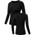 thumbnail image 2 of Women's 3 Pack Compression Shirts Long Sleeve Yoga Athletic Running T Shirt, 2 of 6