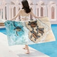 thumbnail image 1 of Tyidzon Beach Towel Blue Turtle Oversized Soft Lightweight Beach Towels Quick-Dry Microfiber Beach Blanket for Pool Cruise Vacation Essentials, 28x59", 1 of 6