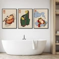 thumbnail image 4 of Japanese Prints Frog Posters Canvas Japan Wall Art Funny Frog Animal Picture Painting Asian Wabi Sabi Wall Decor Vintage Minimalist Matsumoto Hoji Decor for Living Room Bedroom (Framed canvas), 4 of 6