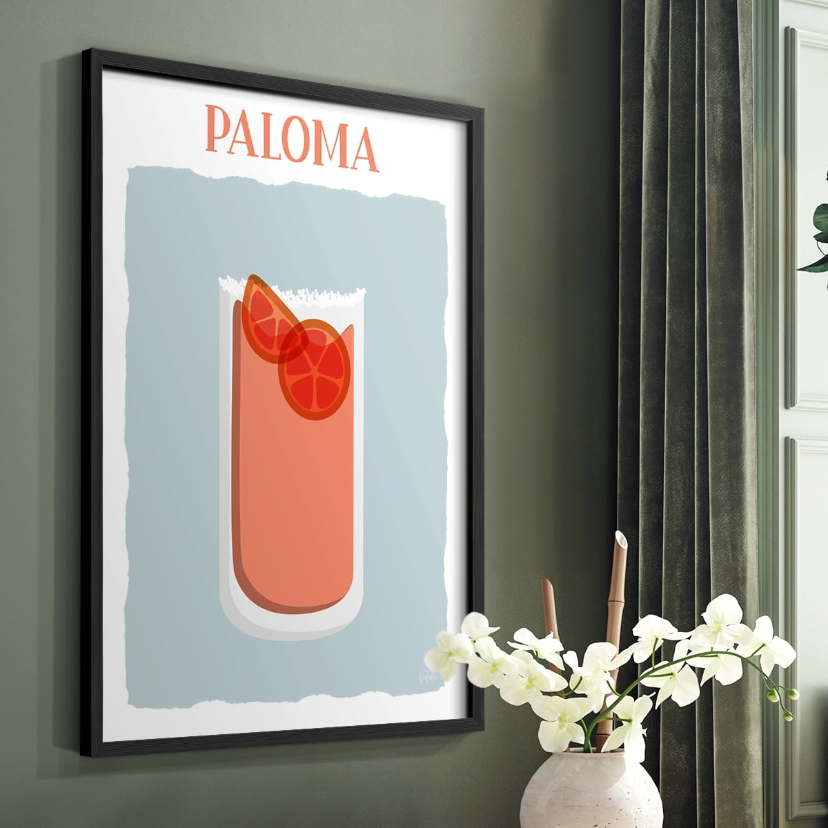 Paloma in Black Solid Wood 16 x 20 Framed Print