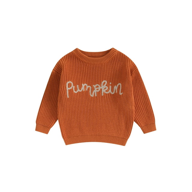 ZAXARRA Chandail Tricoté d'Automne et d'Hiver pour Bébés Filles, Coupe Ample, Manches Longues, Col Ras du Cou, Broderie de Lettres, Chandail pour Nouveau-Né, Tricot