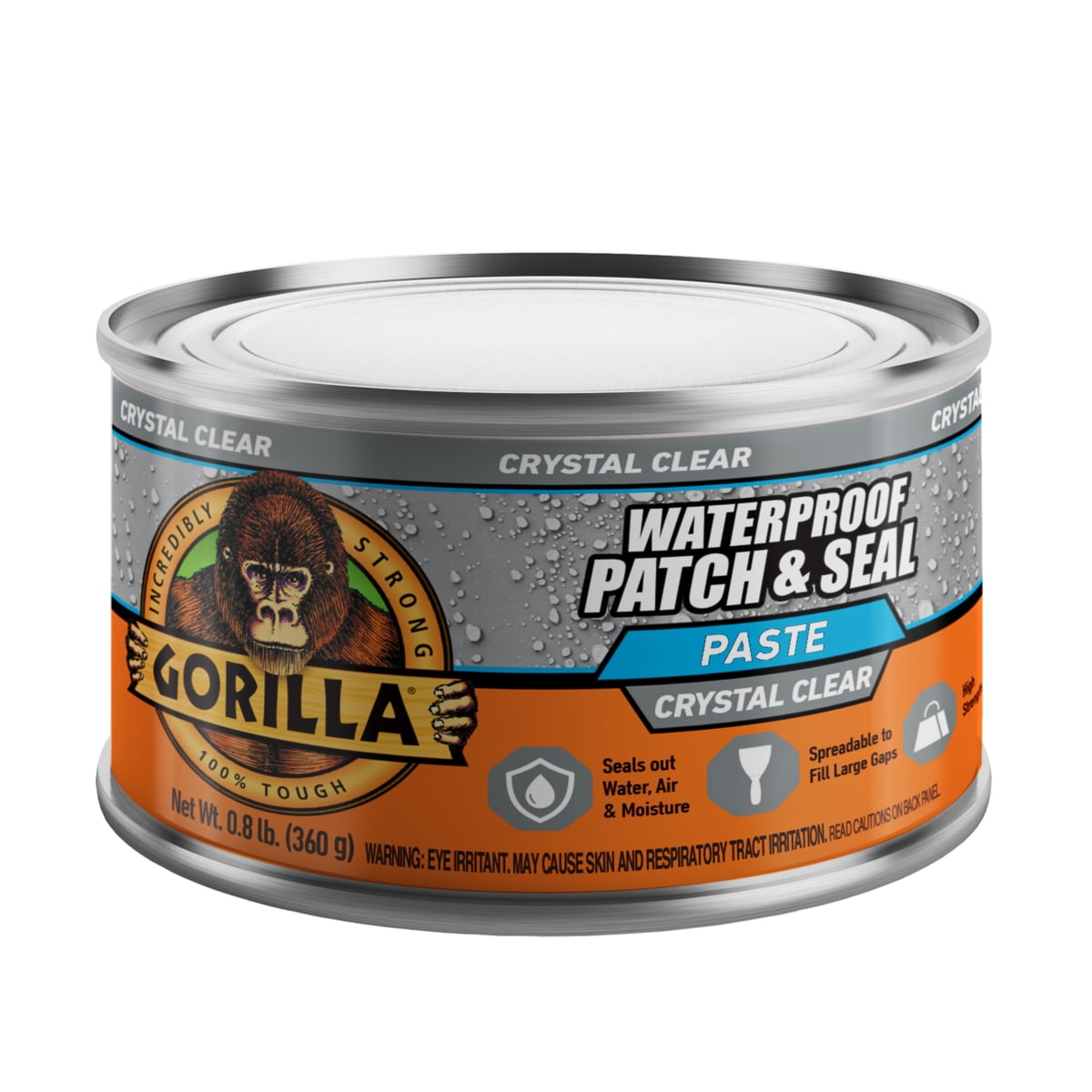 (2 pack) Gorilla Waterproof Patch and Seal Paste Crystal Clear Can