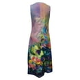 thumbnail image 5 of USSUMA Dresses For Women Party Casual,Women's Casual Loose Sundress Long Dress Sleeveless Dandelion Print Maxi Dresses Summer Beach Dress with Pockets, 5 of 5