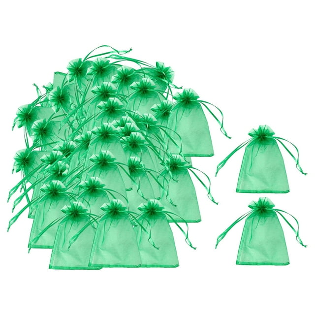 100 bolsas de red para frutas, verduras, plantas, árboles frutales, bolsas de malla para frutas 10cmx12cm Verde