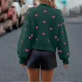 thumbnail image 3 of TINZ Chandail à Imprimé Cœur à la Mode pour Femmes Automne Hiver Manches Longues Col Rond Tricoté Ample Décontracté pour le Travail, 3 of 3