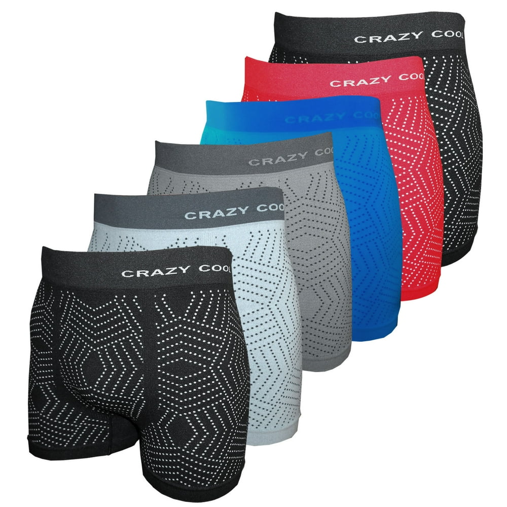 Crazy Cool Crazy Cool Men's Seamless Boxer Briefs Underwear 6Pack