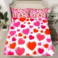 thumbnail image 2 of Homewish Teens Female Men Love Heart Print 4 Pieces Queen Sheet Sets,Flying Butterflies Ultra Soft Flat Sheet,Happy Valentine'S Day Queen Fitted Sheet,Super Cozy Room Decor, 2 of 7