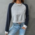 thumbnail image 2 of Drses Womens Raglan Shirt Cropped Long Sleeve Ribbed Crop Top Tshirt for Teen Girls, 2 of 5