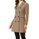 thumbnail image 4 of Abrigo de invierno para mujer INSPIRE CHIC con solapa muesca, abrigo trinchera de doble botonadura, talla XL, marrón claro, 4 of 6