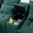 thumbnail image 3 of 130" Cloud Couch, U-Shaped Sectional Sofa with Console & Cupholders, Modern Green Upholstered 6-Seat Sleeper Couch with Chaise for Living Room or Apartment, 3 of 13