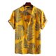 thumbnail image 2 of ICHUANYI Clearance Men Spring Summer Casual Slim Printed Short Sleeve Beach Shirts Top Blouse(Yellow, S) Ichuanyi Ichuanyi, 2 of 5