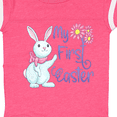 thumbnail image 4 of Inktastic My 1st Easter Cute White Bunny with Spring Flowers Boys or Girls Baby Bodysuit, 4 of 5