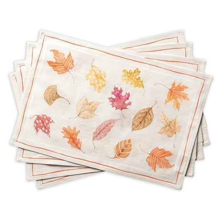 

Maison d Hermine Colors of Autumn 100% Cotton Set of 4 Placemats for Dining Table Kitchen Wedding Everyday Use Dinner Parties (13 Inch by 19 Inch)
