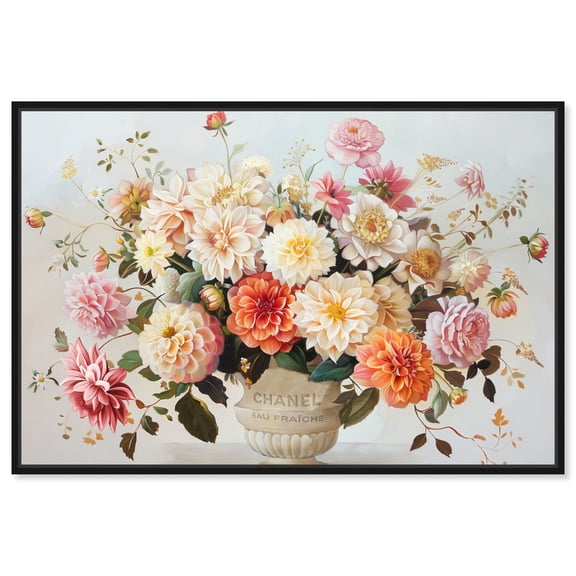 Florale Fraiche Canvas Classic Fashion Floral Wall Art by Art Remedy, Black Frame, 15" x 10"